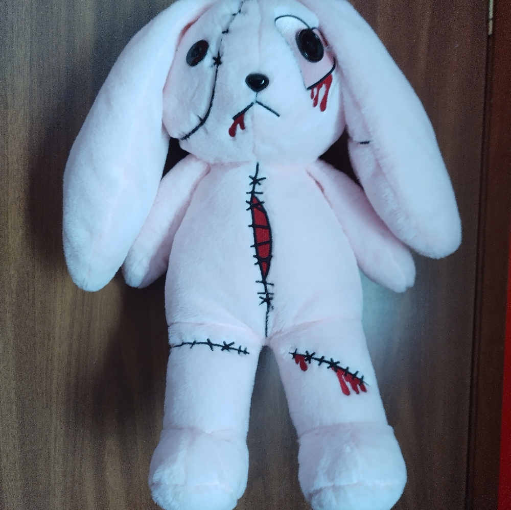 Pink Bunny Bloody Plush Backpack